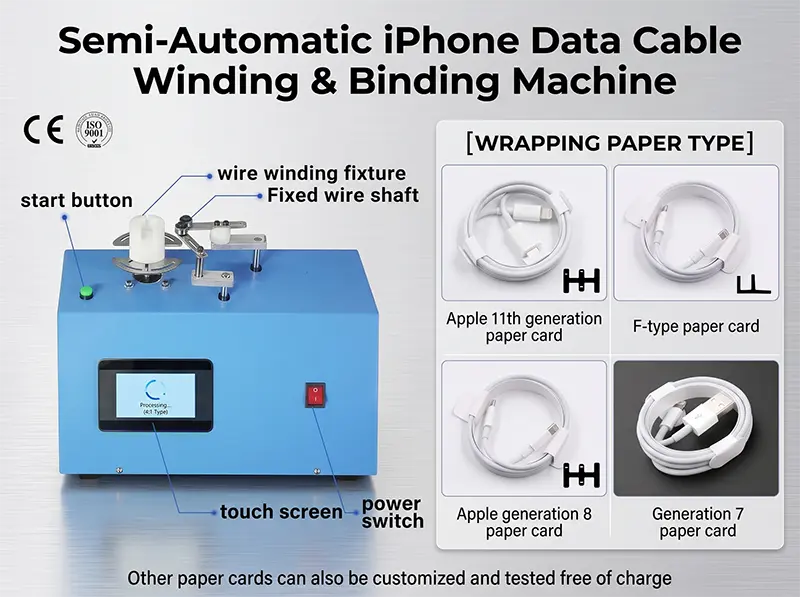 Полуавтоматическая машина для намотки и обвязки кабелей iPhone WPM-K287